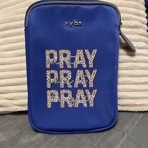 Royal Blue 'Pray' Leopard Accent magnetic waist Pouch